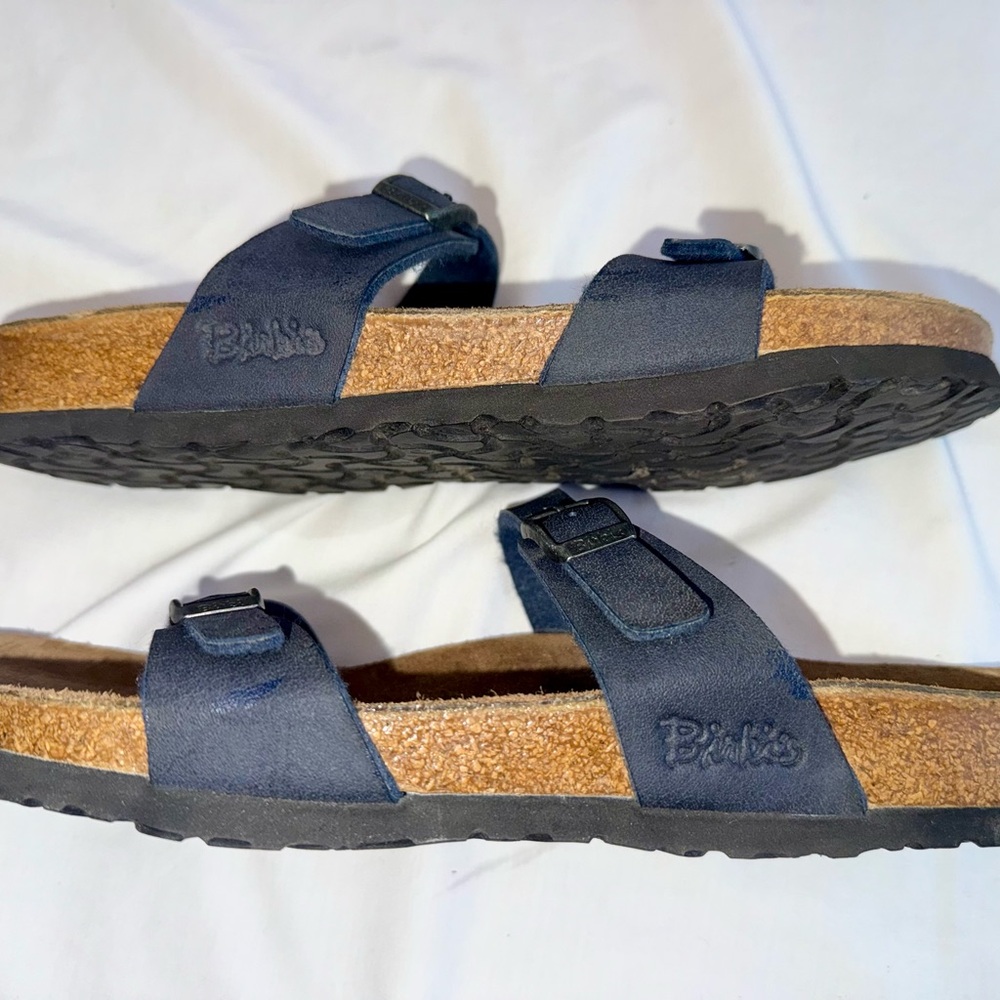 Birkenstock Navy Blue Two-Strap Slide Sandals - Picture 5 of 10